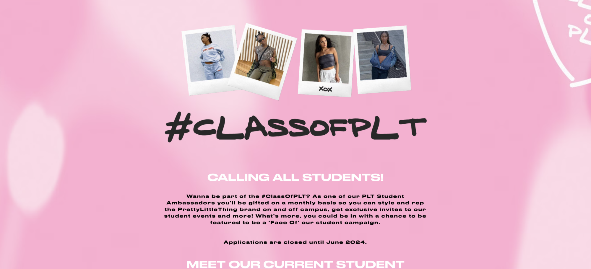 #CLASSOFPLT influencer program calls all students to represent PrettyLittleThing on social media